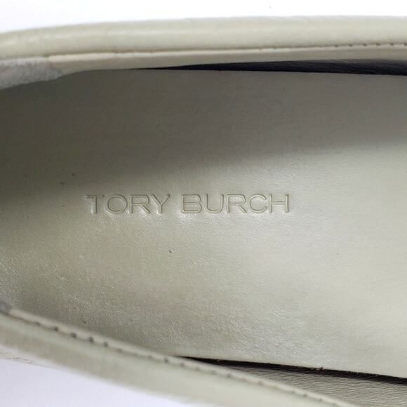 Tory Burch Everly Driver Tumbled Leather Slip On Loafer Sage Green 85159 Sz 6.5 - Picture 8 of 9